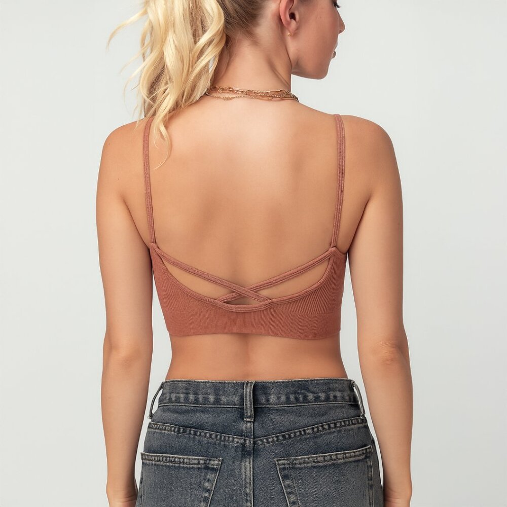 A256-D • Seamless Dark Mauve Crossback Bralette